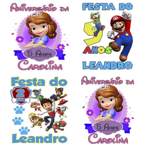 Pacote 25 Artes Camisetas Coleção Aniversário Sublimação