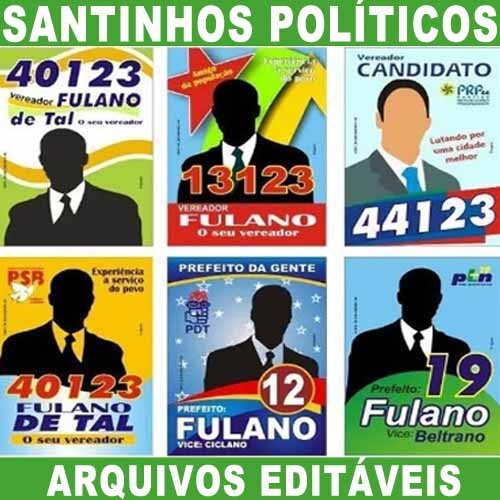 Pacote Artes Santinhos Políticos Eleições Editáveis