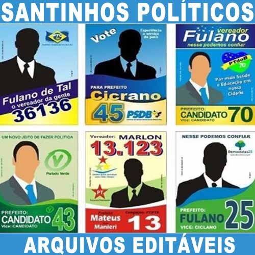 Pacote Artes Santinhos Políticos Eleições Editáveis