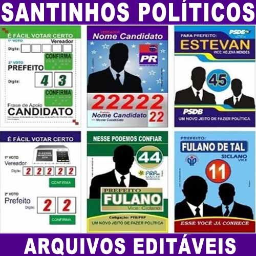 Pacote Artes Santinhos Políticos Eleições Editáveis