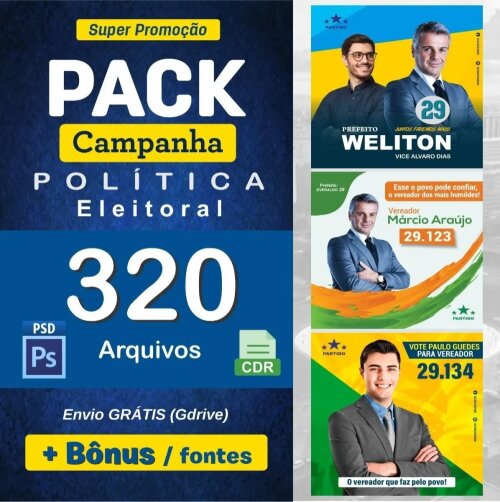 Modelos Editáveis Santinhos Políticos Praguinhas Artes Eleições