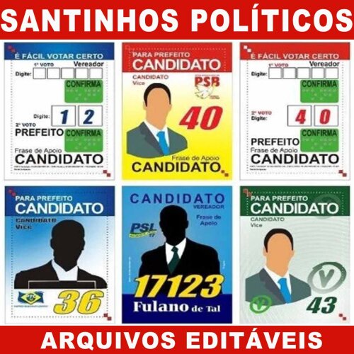 Artes Editáveis Santinhos Políticos Eleições Cdr Psd