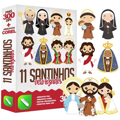 Santinhos Editáveis Arquivos Corel Png Vetores Santos