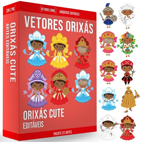 Artes Orixás Cute Baby Vetores Editáveis Corel Png