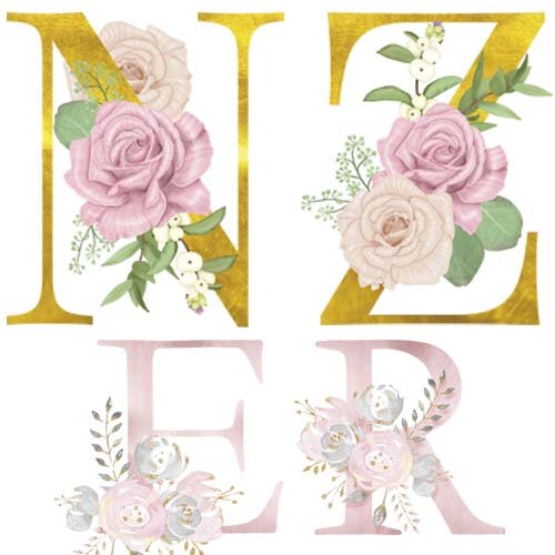 Artes Alfabeto Floral Fontes Letras Flores Variadas Flor