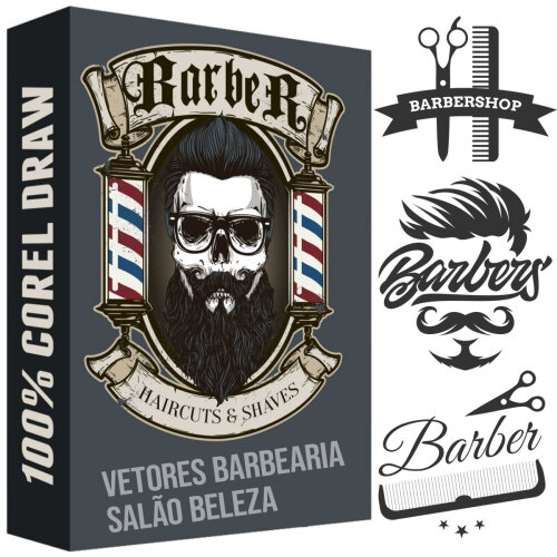 Pacote Vetores Artes Salão Beleza Barbearia Sublimação