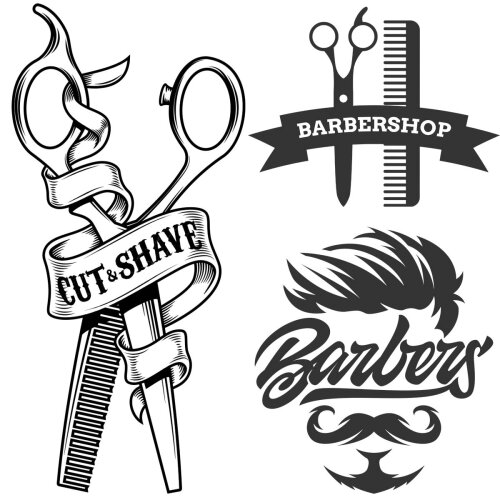 Vetores Salão Beleza Barbearia Tesouraria Artes Estampas