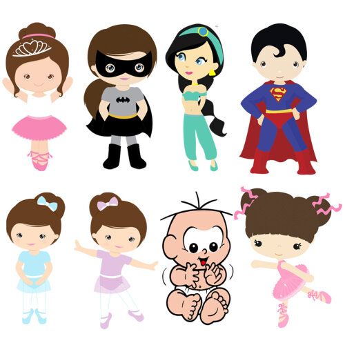 Vetores Artes Bonequinhos Cute Estampas Infantil Sublimação