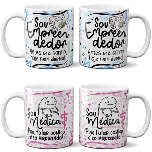 Pack Artes Canecas Florks Profissões Sublimação Mockups Png