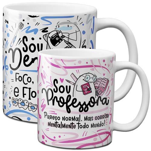 Estampas Profissões Florks Artes Sublimação Canecas Mockups