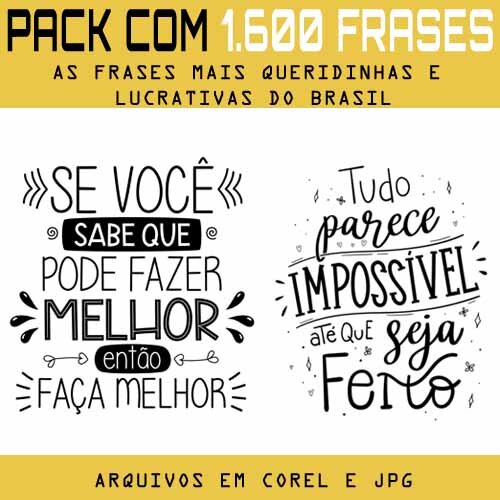 Pacote Artes Kit Digital 1600 Frases Criativas Estampas