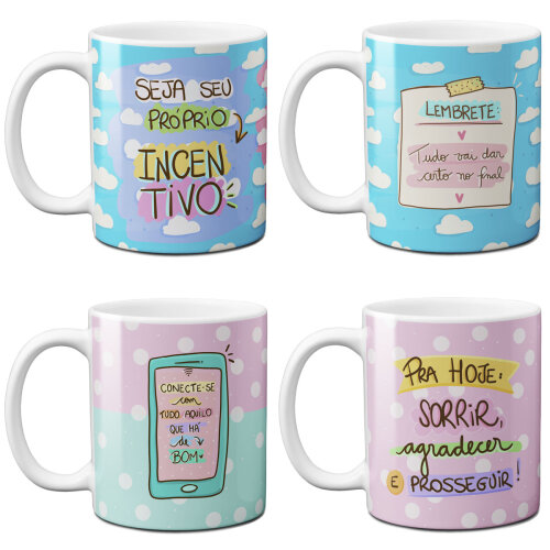 Estampas Canecas Motivacionais Frases Png Mockups Sublimação