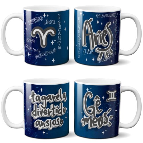 Pack 96 Artes Signos Pandoca Sublimação Canecas Estampas