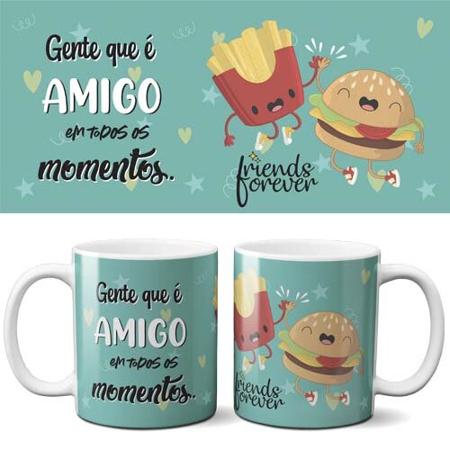 Artes Canecas Amizade Amigo Sublimação Mockups