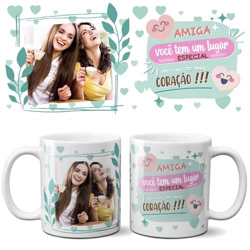 Estampas Dia do Amigo Artes Amizade Canecas Sublimação