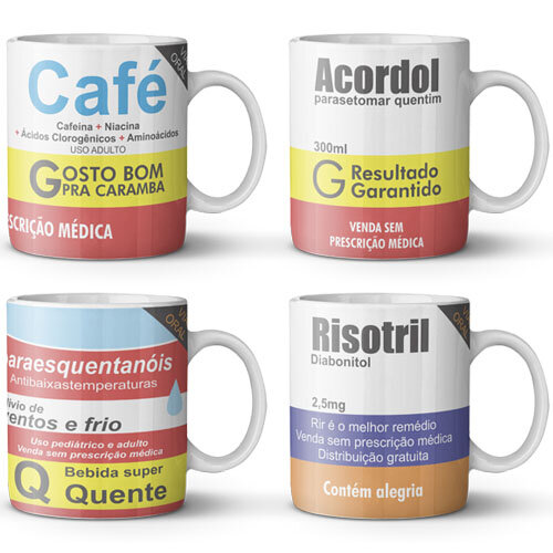 Pack 12 Artes Remédios Sublimação Canecas Mockups