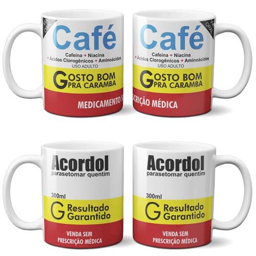 Artes Canecas Remédios Humor Sublimação Mockups
