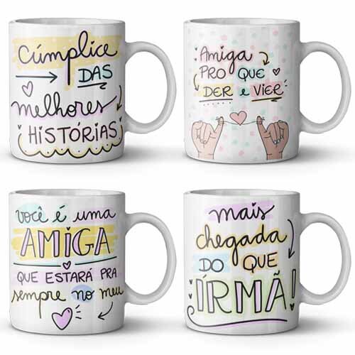 Artes Frases Amizades Sublimação Canecas Amigos Mockups Png