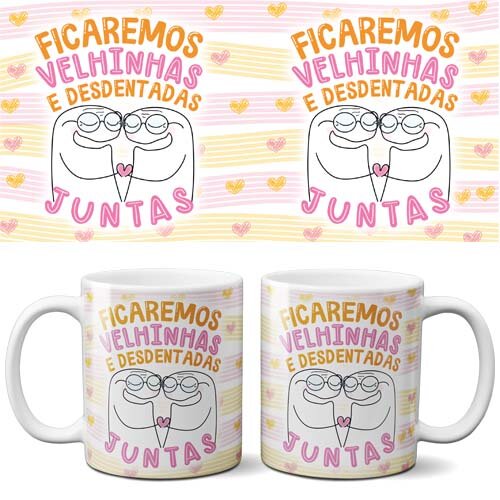 Artes Sublimação Canecas Amizades Florks Editáveis Corel Png
