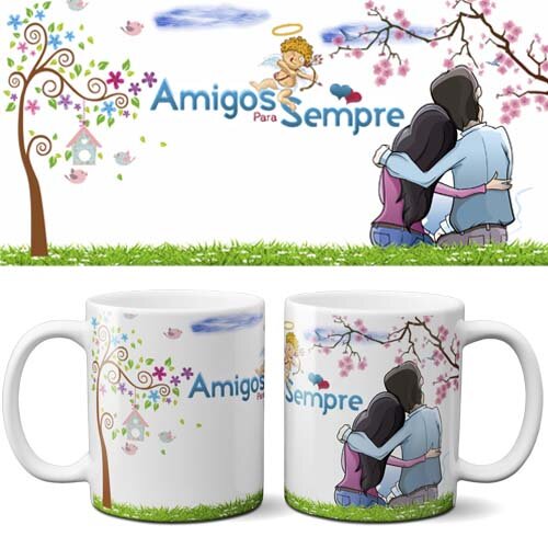 Artes Canecas Amizade Amigos Amigas Sublimação Mockups