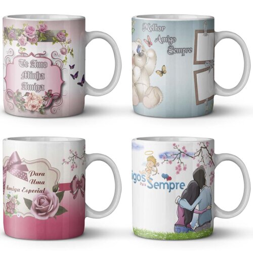 Estampas Canecas Amizade Amigos Amigas Sublimação Canecas