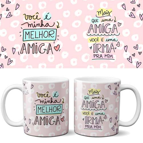 Pack 25 Artes Frases Amizades Amigos Sublimação Canecas