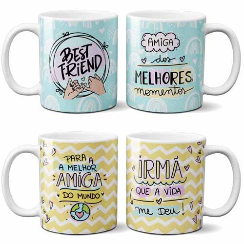 Artes Canecas Frases Amizade Amigo Sublimação Png Mockups