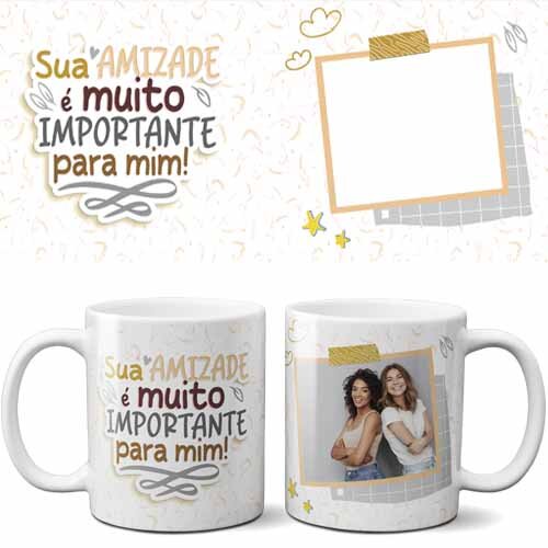 Estampas Artes Amizade Amigo Sublimação Canecas Vtg08