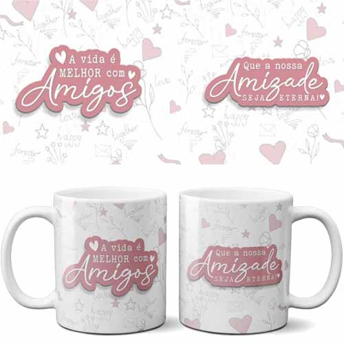 Artes Amizade Amigo Sublimação Canecas Editáveis Corel Vtg08