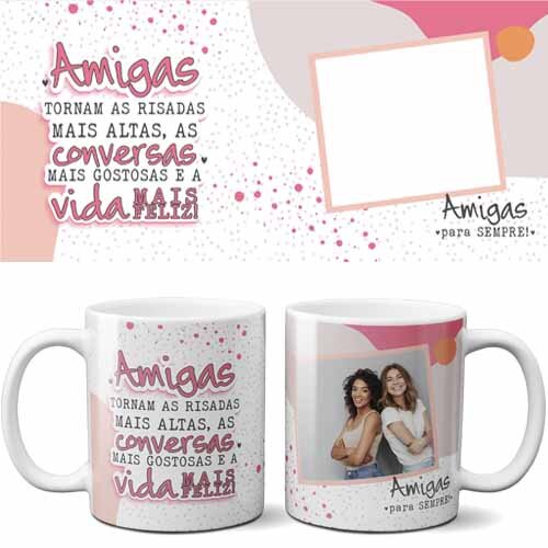 Artes Amizade Amigo Sublimação Canecas Editáveis Corel Vtg08