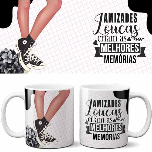 Pack Artes Sublimação Canecas Dia do Amigo Amizade Ykn08