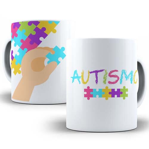 Artes Canecas Autista Autismo Sublimação Mockups Estampas