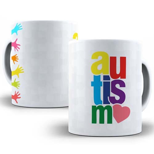 Artes Canecas Autista Autismo Sublimação Mockups Estampas