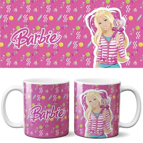 Artes Canecas Barbie Estampas Editáveis Sublimação Mockups