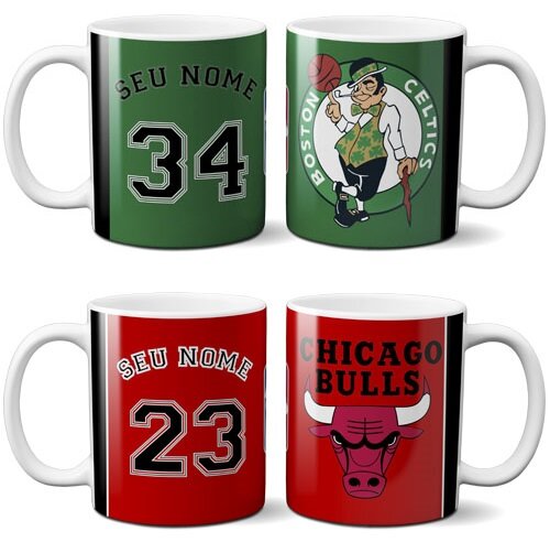 Pacote Artes Canecas Nba Basquete Sublimação Mockups