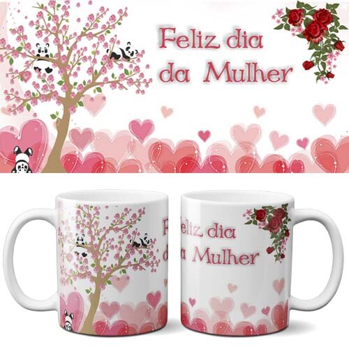 Pacote Artes Canecas Dia Mulher Mulheres Estampas Mockups