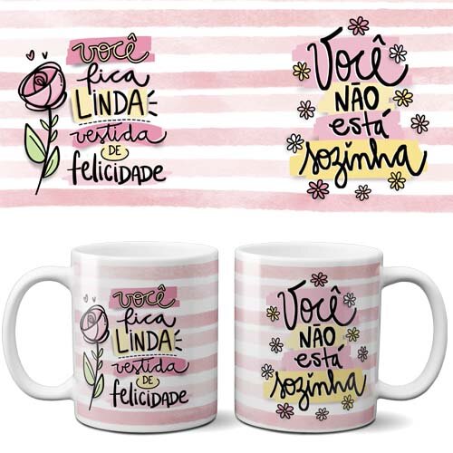 Artes Canecas Dia da Mulher Frases Coloridas Mulheres Png