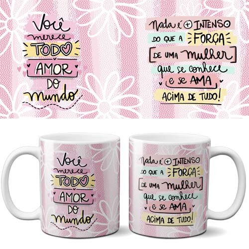 Artes Canecas Dia da Mulher Frases Coloridas Mulheres Png
