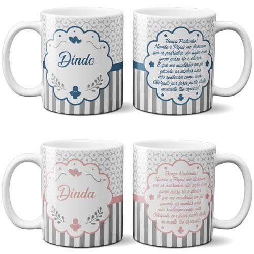 Estampas Dindo Dinda Editáveis Artes Sublimação Canecas