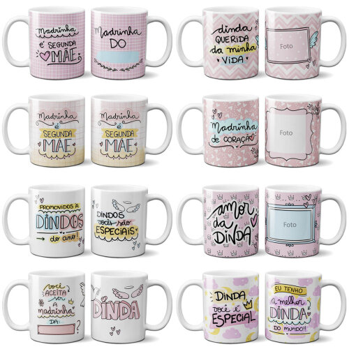 Pacote Artes Canecas Madrinha Padrinho Dindo Dinda Pandoca