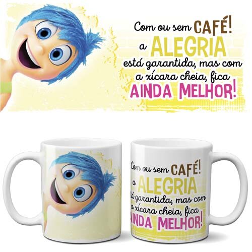 Estampas Filme Divertida Mente Sublimação Canecas Pack 1