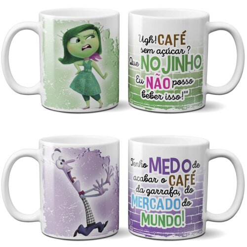 Pack Artes Canecas Divertida Mente Mockups Sublimação Pack 1
