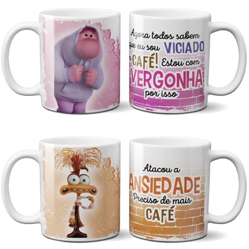 Pack Artes Canecas Divertida Mente Mockups Sublimação Pack 1