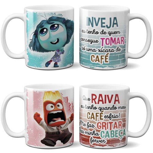 Pack Artes Canecas Divertida Mente Mockups Sublimação Pack 1