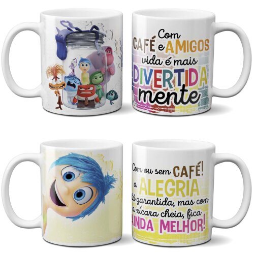 Pack Artes Canecas Divertida Mente Mockups Sublimação Pack 1