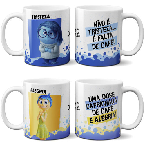 Pack 13 Artes Canecas Divertida Mente Sublimação Pack 2