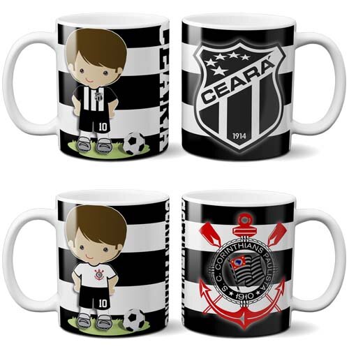 Artes Canecas Times Futebol Bonequinhos Estampas Sublimação