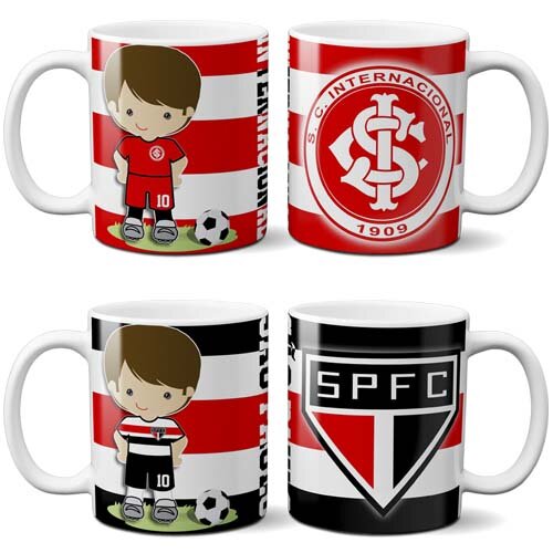 Pacote 20 Artes Canecas Times Futebol Bonequinhos Mockups