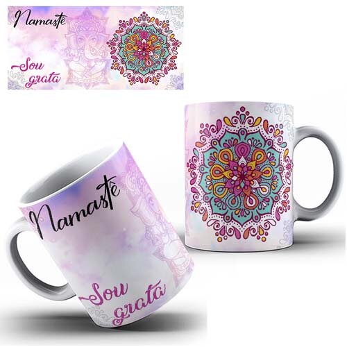 Pack 12 Artes Namastê Mandalas Sublimação Canecas Mockups