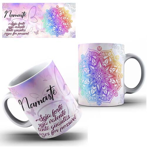 Estampas Canecas Namastê Sublimação Mockups Mandalas